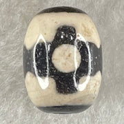 Natural Powerful Tibetan Old Oily Dark Brown With White Agate 3 Eyes Dzi Bead Heavenly Master (Tian Zhu) 三眼天诛 4.52g 17.5 by 13.1mm - Huangs Jadeite and Jewelry Pte Ltd