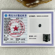 Type A Translucent Black Omphacite Jadeite Round Cabouchon Stone For Setting 0.93g 11.7 by 8.4 by 4.6mm - Huangs Jadeite and Jewelry Pte Ltd