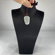 Type A Faint Green Lavender Jadeite Leaf Pendent 6.90g 31.7 by 21.4 by 4.0mm - Huangs Jadeite and Jewelry Pte Ltd