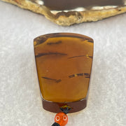 Natural Cognac Flora Amber Pendant 15.12g 52.3 by 34.2 by 12.2mm - Huangs Jadeite and Jewelry Pte Ltd