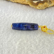 Very Good Grade Natural Sugilite Pillar Pendant in Gold Color Silver Necklace 2.74g 23.9 by 7.2mm - Huangs Jadeite and Jewelry Pte Ltd