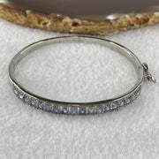 Natural Blue Topaz With Crystals in S925 Sliver Bracelet 12.96g 6.1 by 3.3mm - Huangs Jadeite and Jewelry Pte Ltd