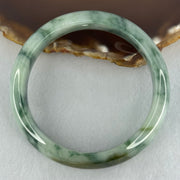 Type A Light Green with Dark Green Piao and Brown Patch Jadeite Bangle Internal Diameter 58.7mm 65.92g 14.9 by 8.5mm (Slight Internal Lines) - Huangs Jadeite and Jewelry Pte Ltd