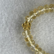 Natural Citrine Donut with Heart Shape Charm Bracelet 20.03g 15cm 8.5mm 34 Beads - Huangs Jadeite and Jewelry Pte Ltd