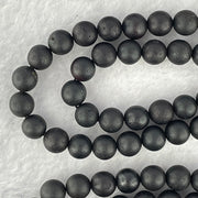 Natural Dark Matt Black Amber Beads Necklace 天然大黑天翁琥珀项链 20.59g 70cm 8.1mm 1 Bead 6.4mm 104 Beads - Huangs Jadeite and Jewelry Pte Ltd