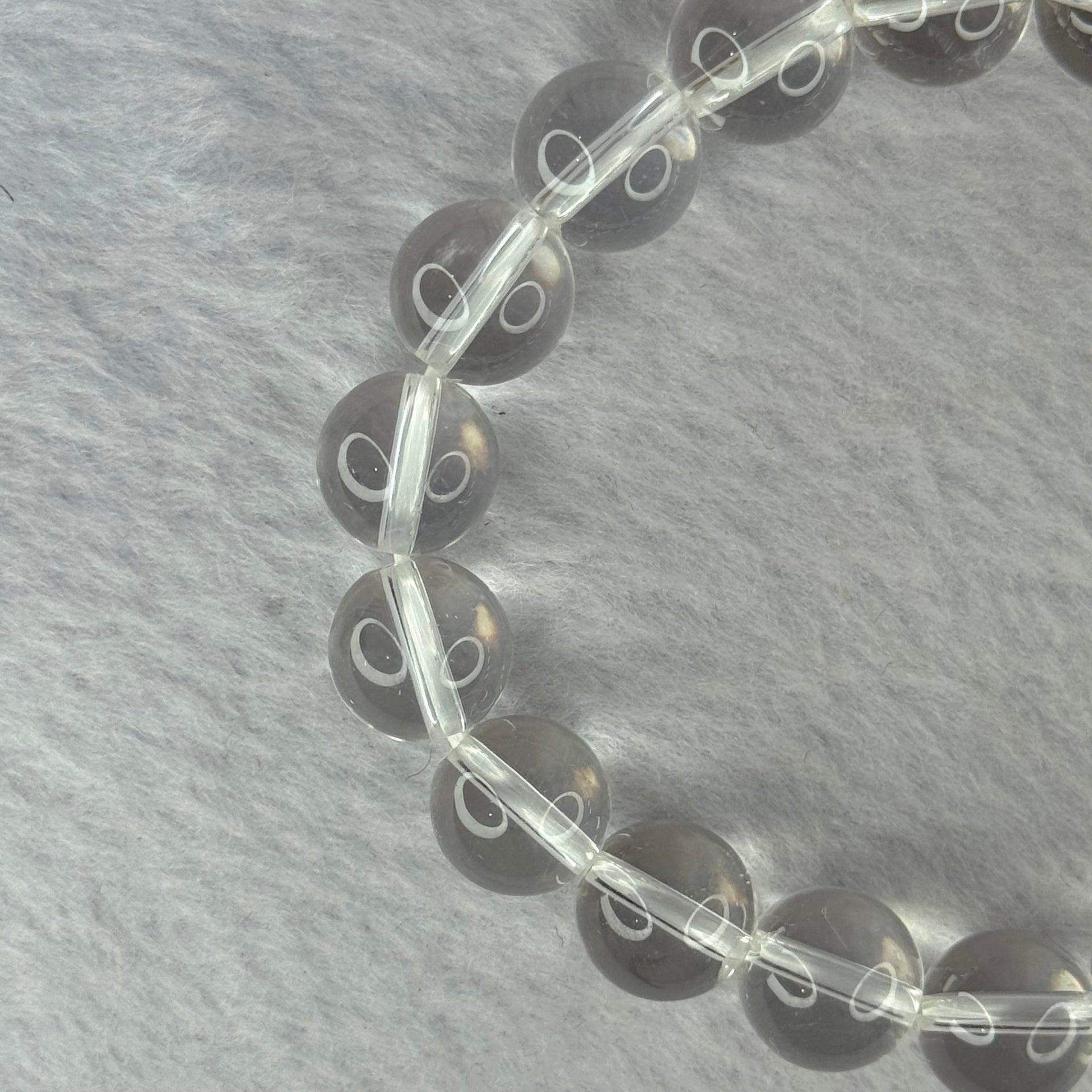 Natural Clear Quartz Bracelet 天然白水晶手链 30.67g 17cm 10.6mm 19 Beads - Huangs Jadeite and Jewelry Pte Ltd