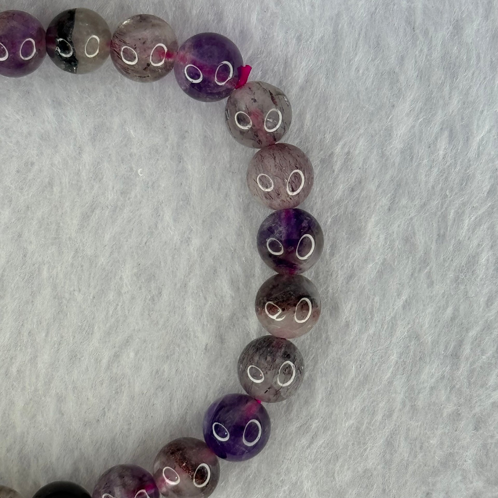 Natural Super 7 Beads Bracelet 15.70g 16cm 7.9mm 25 Beads - Huangs Jadeite and Jewelry Pte Ltd