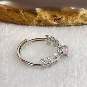 Natural Pink Morganite with Crystals In S925 Sliver Ring (Adjustable Size) 1.85g 4.8 by 3.5mm - Huangs Jadeite and Jewelry Pte Ltd