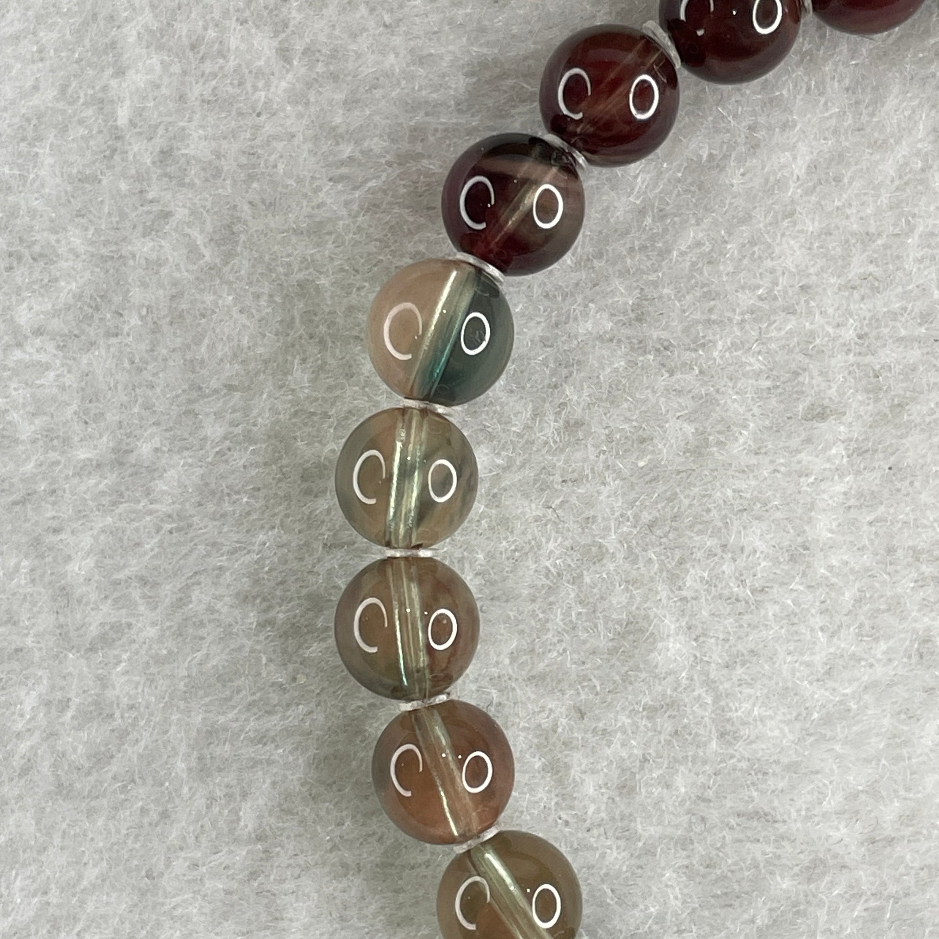 Red Unknown Stone Beads Bracelet 11.16g 15.5cm 6.6mm 27Beads - Huangs Jadeite and Jewelry Pte Ltd