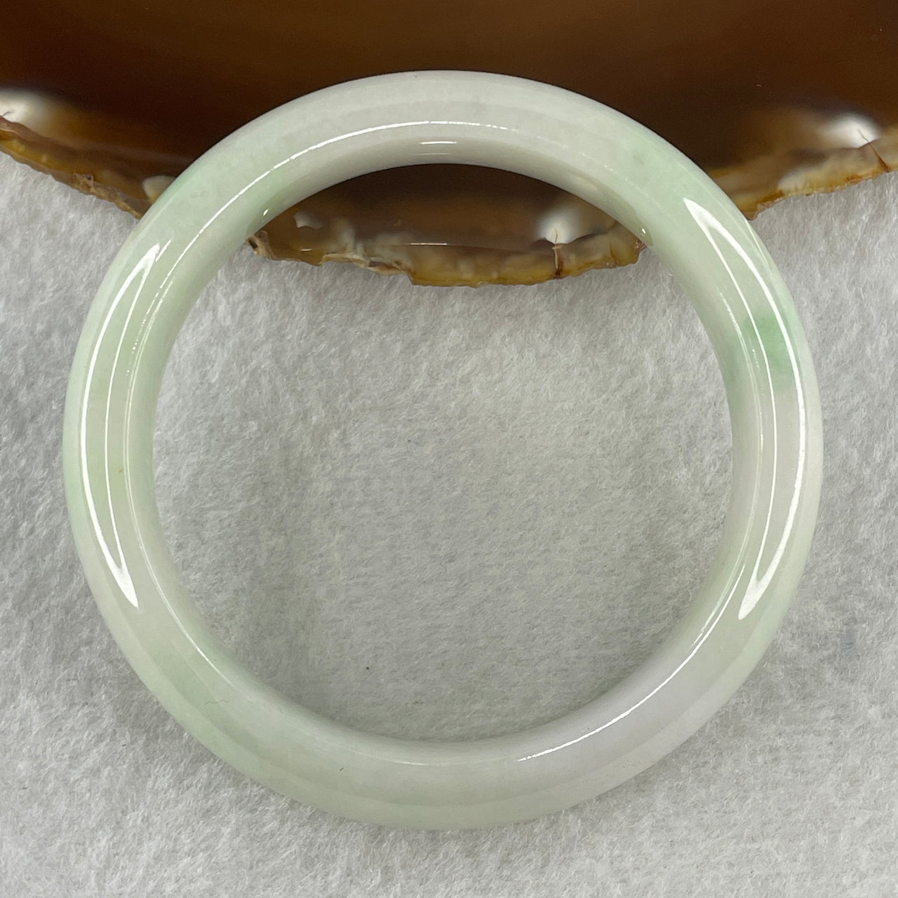 Type A Natural Light Green with Faint Lavender Jadeite Bangle 68.40g Inner Diameter 58.0mm 15.2 by 8.8mm (Slight External Line) - Huangs Jadeite and Jewelry Pte Ltd