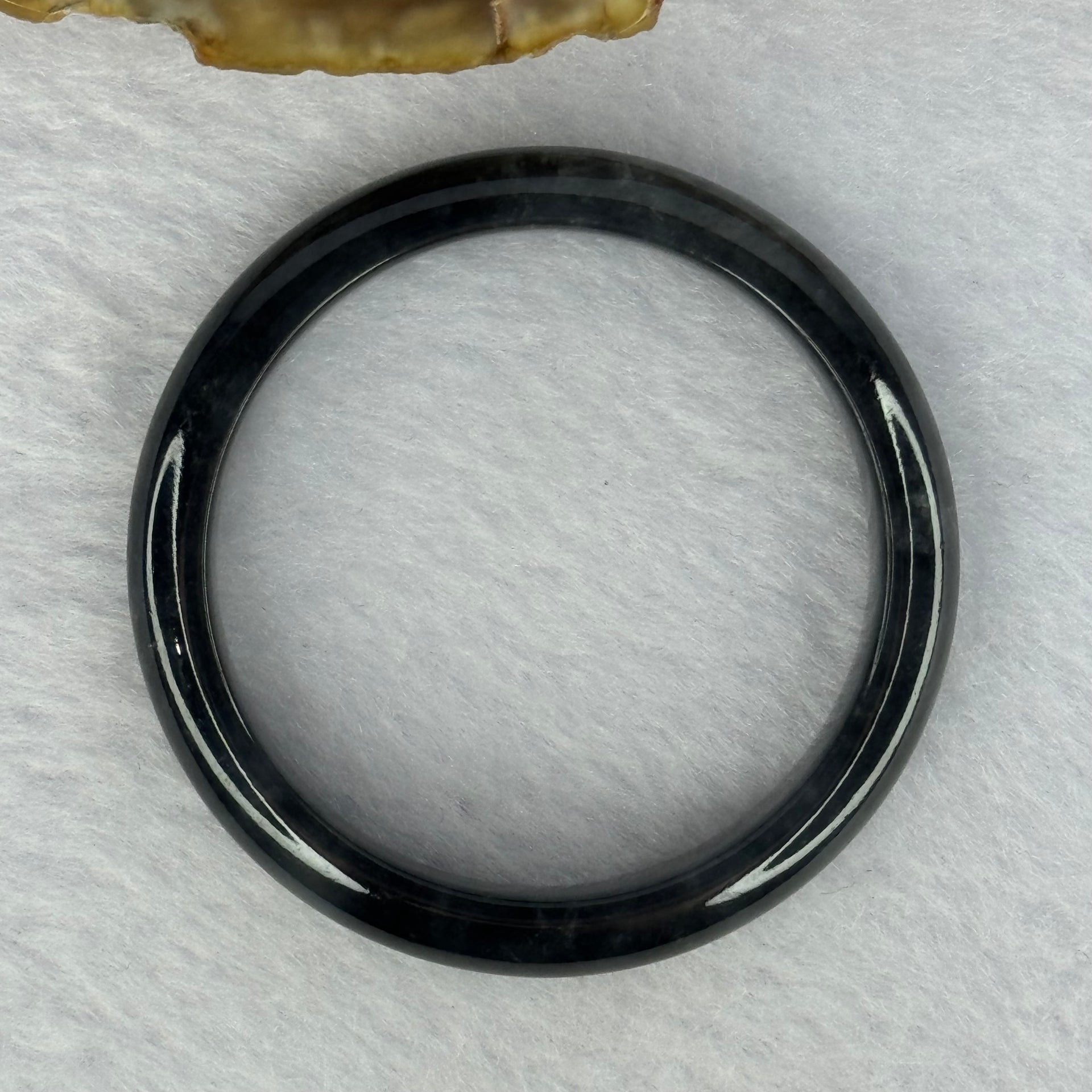 Type A Highly Translucent Black Grey Wuji Jadeite Baby Bangle 13.48g Internal Diameter 36.4mm 7.8 by 5.2mm (Very Slight External Rough) - Huangs Jadeite and Jewelry Pte Ltd