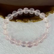 Natural Rose Quartz Beads Bracelet 天然玫瑰石英珠手链 26.62g 17.5cm 9.9mm 21 Beads - Huangs Jadeite and Jewelry Pte Ltd