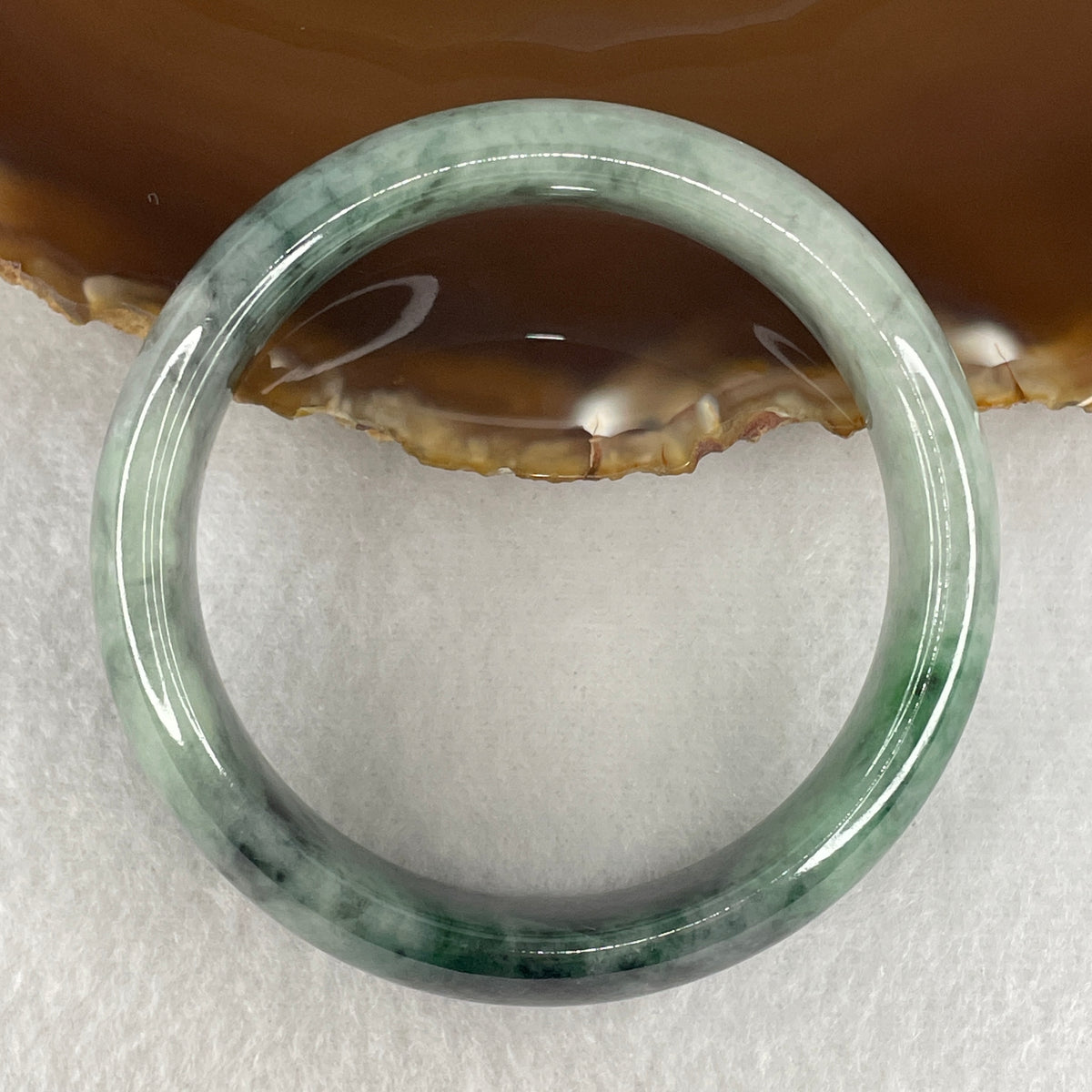 Natural Type A Green with Dark Green Jadeite Bangle | 55.0mm Inner Diameter (63.87g 16.5x7.6mm | Close to Perfect Grade | Sovereign Wealth & Vital Force)