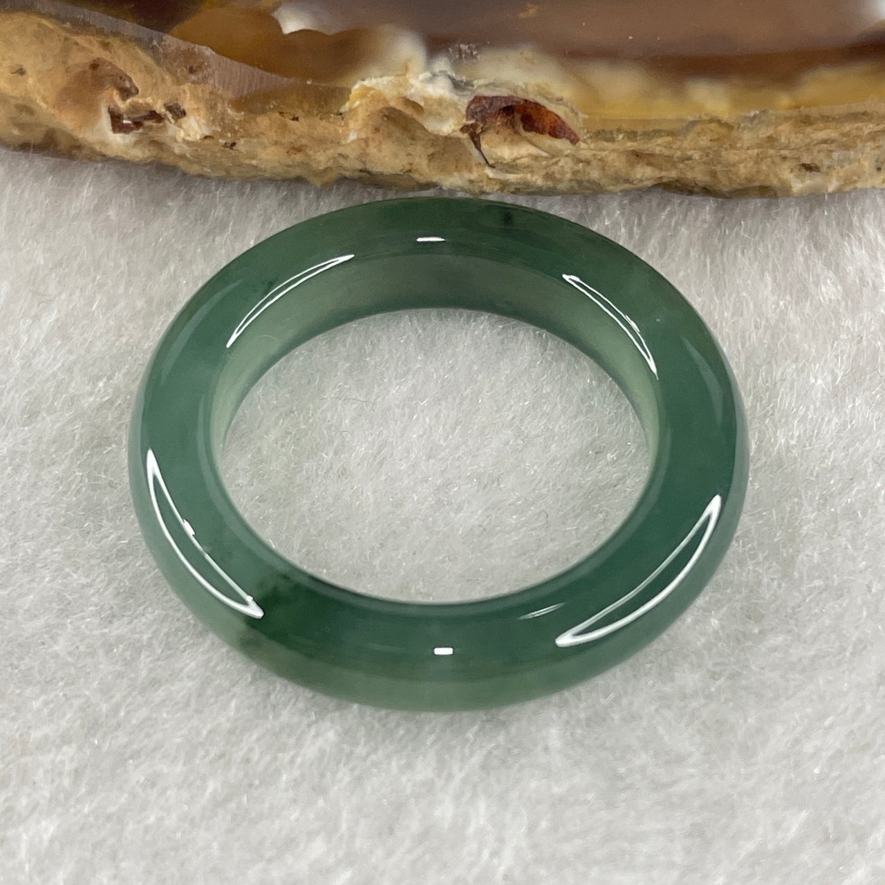 Certified Natural Type A Icy Blueish Green Jadeite Ring 3.48g 4.7 by 4.0mm US 7.4 HK 16.4 (Perfect)