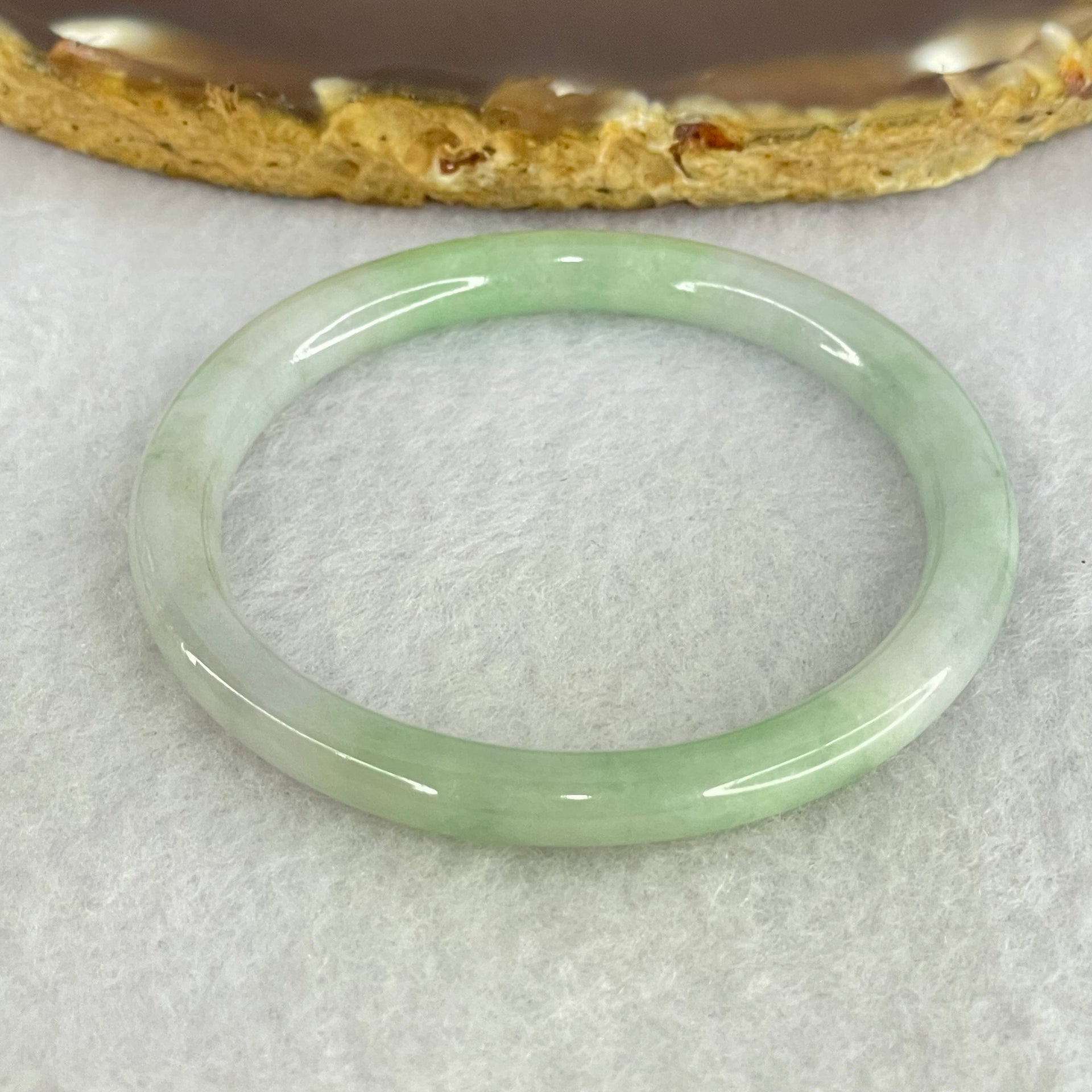 Type A Lavender and Green Jadeite Baby Bangle Internal Diameter 44.4mm 12.38g 5.1 by 5.7mm - Huangs Jadeite and Jewelry Pte Ltd