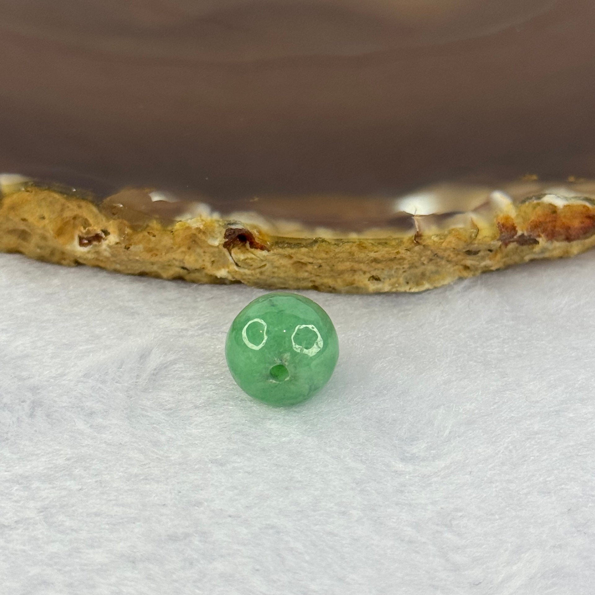 Type A Green Jadeite Bead for Bracelet/Necklace/Earrings/Ring 2.33g 11.1mm - Huangs Jadeite and Jewelry Pte Ltd