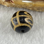 Natural Powerful Tibetan Old Oily Agate 4 Eyes Dzi Bead Heavenly Master (Tian Zhu) 四眼天诛 1.47g 10.1 by 10.3mm - Huangs Jadeite and Jewelry Pte Ltd