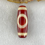 Natural Powerful Tibetan Old Oily Red White Agate One Eye Earth Element Dzi Bead Heavenly Master (Tian Zhu) 一眼土元素天珠 10.27g 37.8 by 13.2mm - Huangs Jadeite and Jewelry Pte Ltd