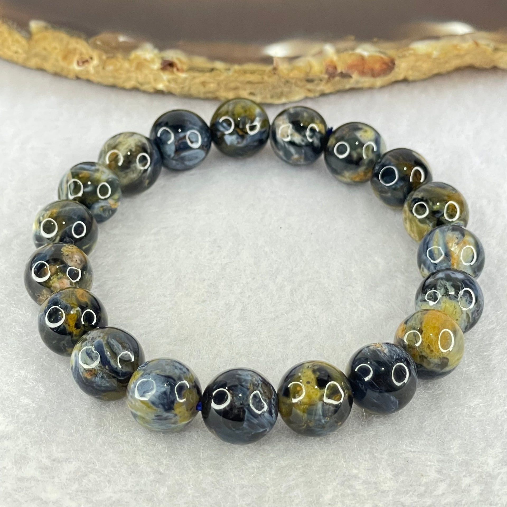 Good Grade Natural Petersite Beads Bracelet 25.85g 16cm 10.3mm 19 Beads - Huangs Jadeite and Jewelry Pte Ltd