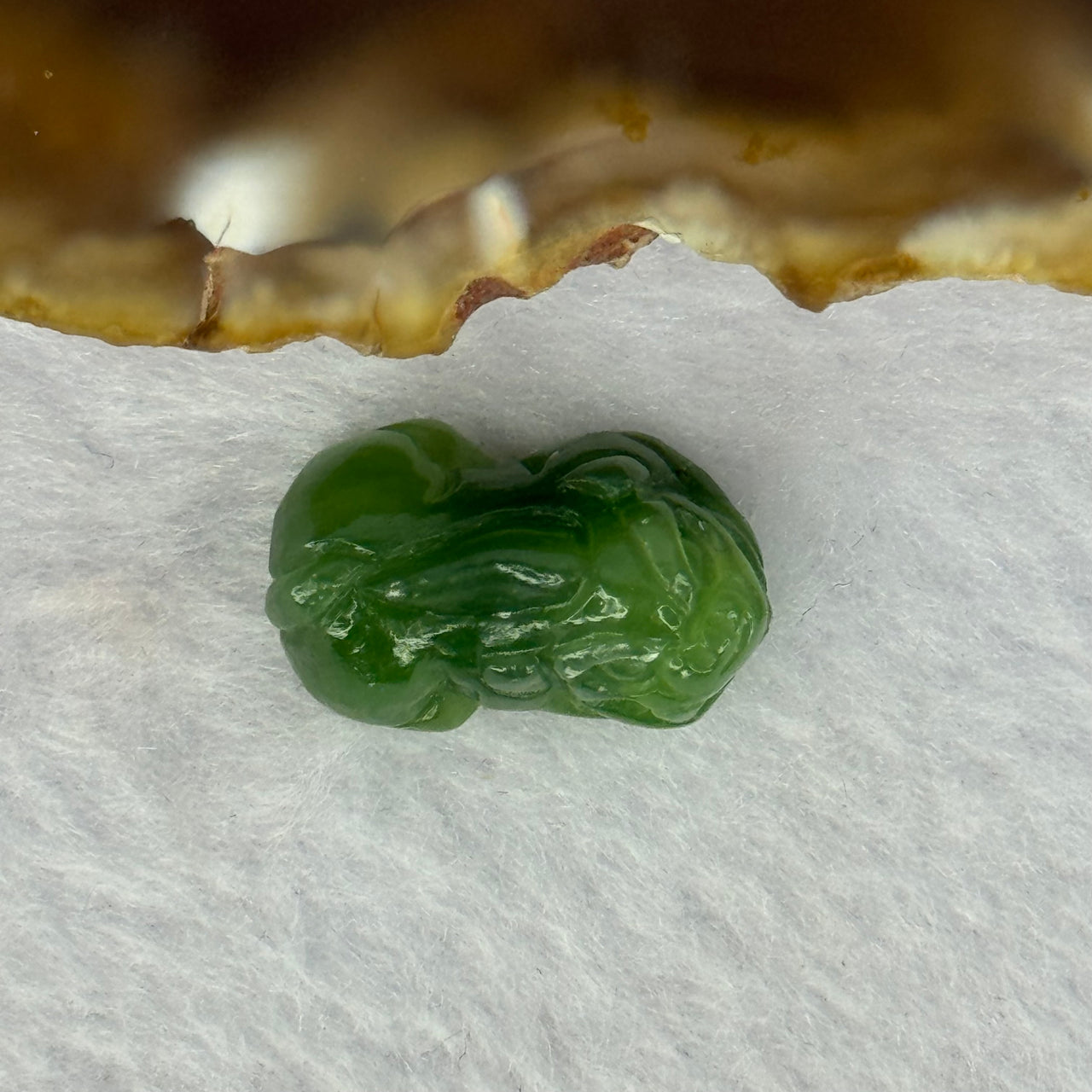 Natural Green Nephrite Pixiu Pendent 2.85g 17.9 by 11.4 by 9.6mm - Huangs Jadeite and Jewelry Pte Ltd