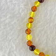 Natural Mixed Color Amber Beads Bracelet 2.53g 16cm 5.2mm 38 Beads - Huangs Jadeite and Jewelry Pte Ltd