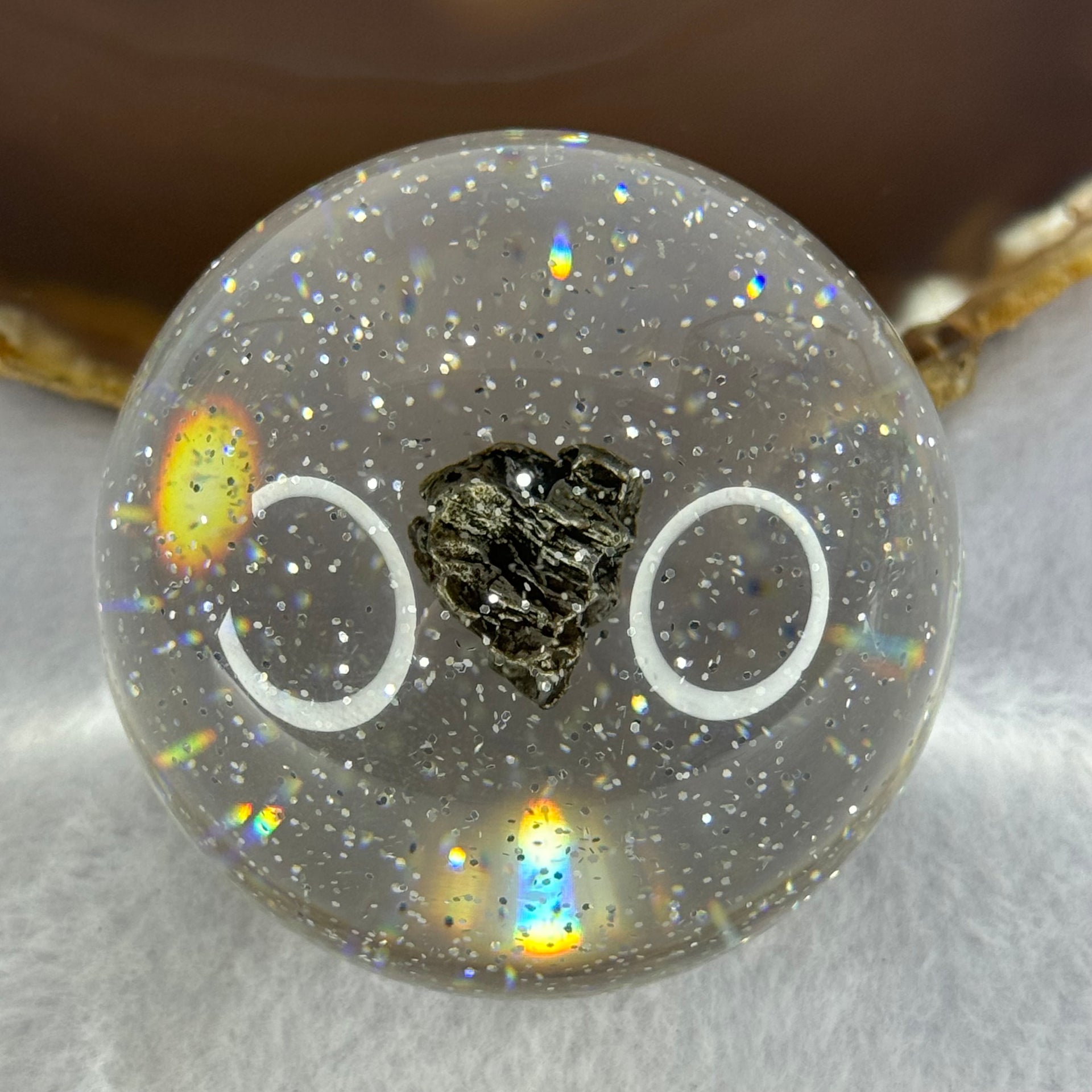 Natural Meteorite Ball Display Approximately Dimensions 155.52g 60.0mm by 76mm (This item has multiple quantity and every piece is unique, and each meteorite may look slightly different) - Huangs Jadeite and Jewelry Pte Ltd