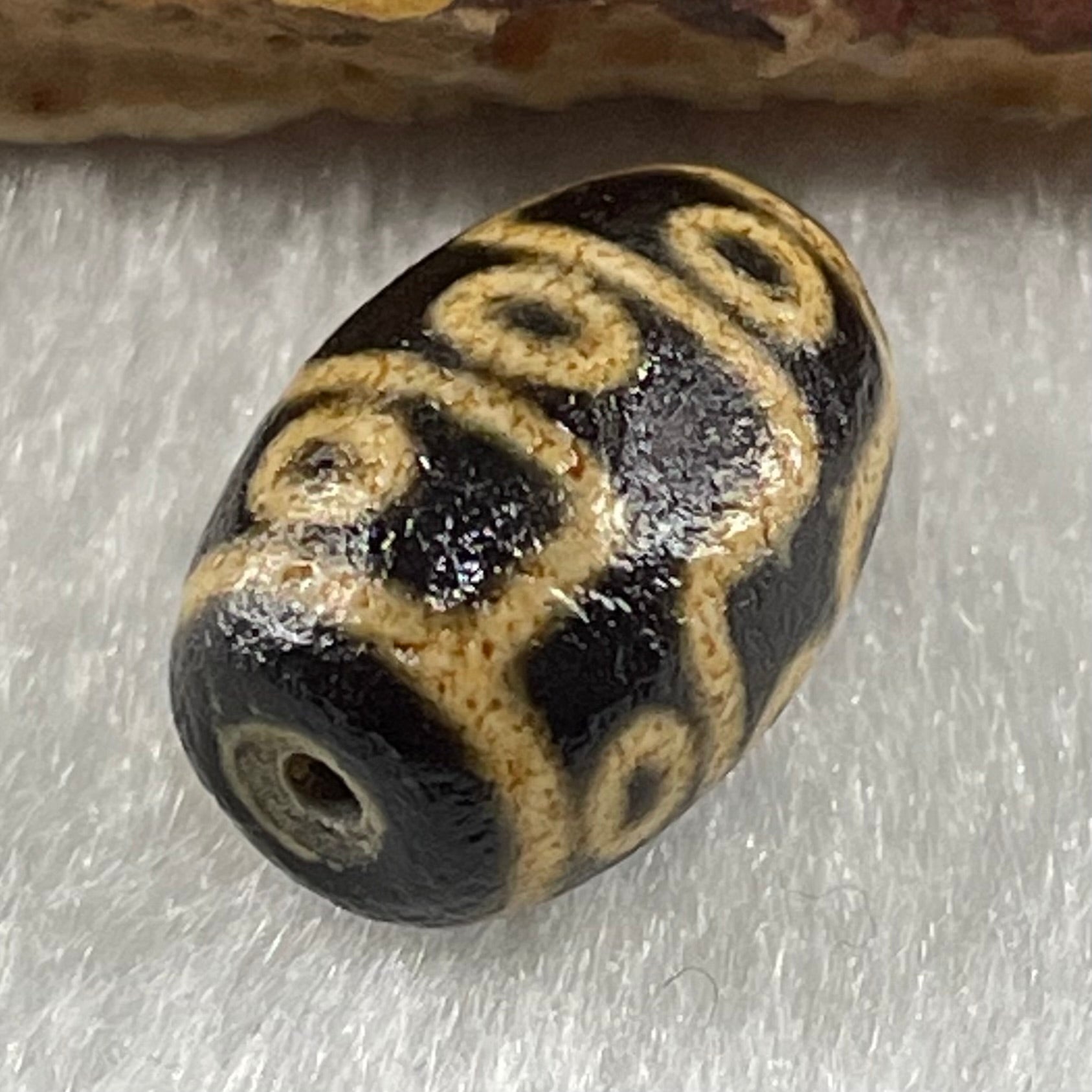 Natural Powerful Tibetan Old Oily Agate 9 Eyes Dzi Bead Heavenly Master (Tian Zhu) 九眼天诛 1.91g 14.0 by 9.8mm - Huangs Jadeite and Jewelry Pte Ltd