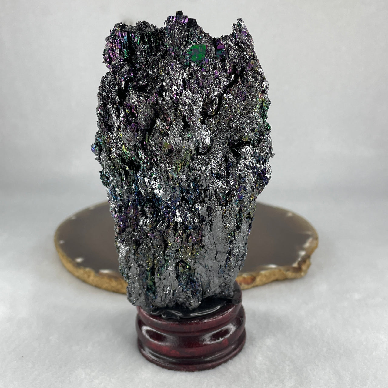 Natural-Black-Moissanite-Rough-Display-with-Wooden-Stand-363.38g-66.5-by-52.2-by-141.5mm