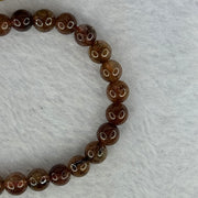 Natural Copper Rutilated Quartz Beads Bracelet 天然銅髮晶手镯 13.32g 15.5cm 7.5mm 26 Beads - Huangs Jadeite and Jewelry Pte Ltd