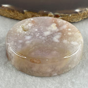 Natural Pink Flower Agate Set Bangle 104.16g Inner Diameter 56.0mm 10.8 by 5.2mm (Very Very Slight External Rough) - Huangs Jadeite and Jewelry Pte Ltd