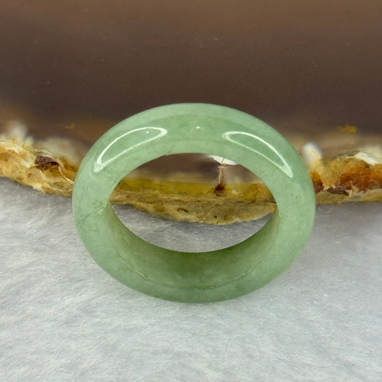 Type A Green Jadeite Ring 3.89g 5.5 by 3.8mm US7.25 HK16 (External Line) - Huangs Jadeite and Jewelry Pte Ltd