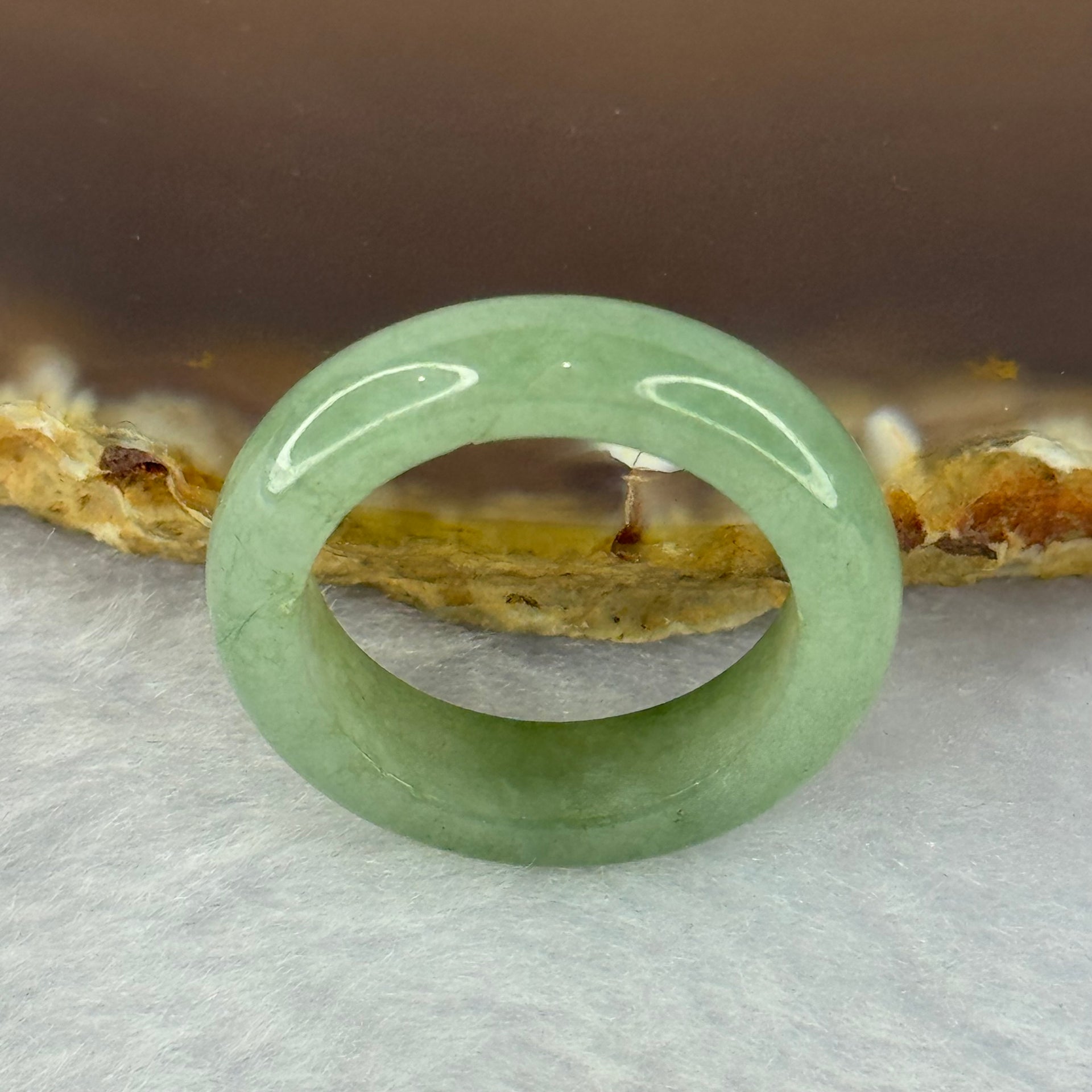 Type A Green Jadeite Ring 3.89g 5.5 by 3.8mm US7.25 HK16 (External Line) - Huangs Jadeite and Jewelry Pte Ltd