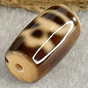 Natural Powerful Tibetan Old Oily Agate Double Cai Shen Dzi Bead Heavenly Master (Tian Zhu) 双财神长天珠 4.57g 19.5 by 11.7mm - Huangs Jadeite and Jewelry Pte Ltd