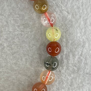 Natural Multi treasures Quartz Beads Bracelet 15.39g 15.5cm 7.9mm 25Beads - Huangs Jadeite and Jewelry Pte Ltd