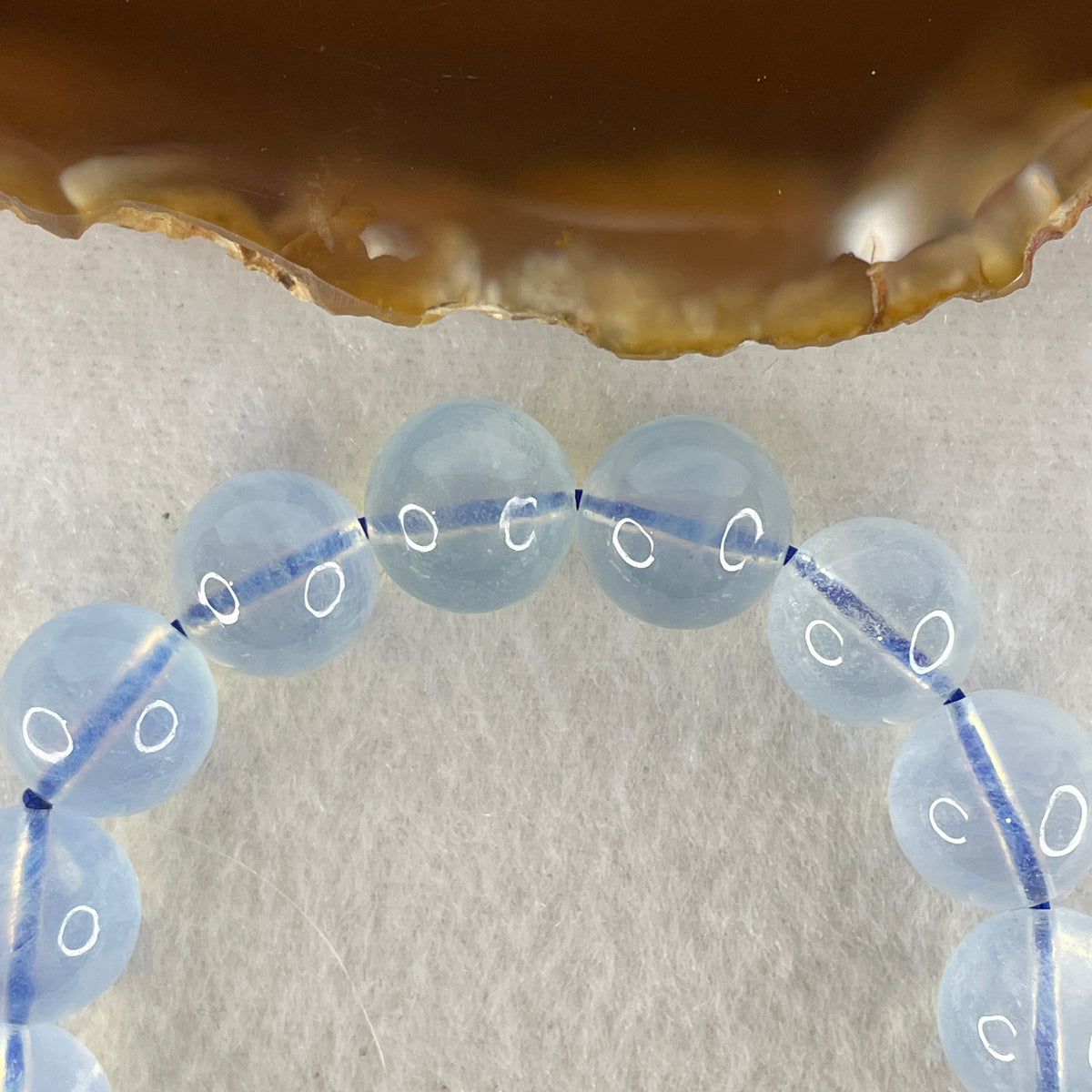 Certified Natural Average Grade Aquamarine Beads Bracelet | 16cm Strand of 17 Beads 11.9mm Gem Beads (38.05g | Serene Calm, Fluid Communication & Water Element Energy Shield)