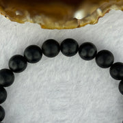Natural Dark Matt Black Amber Beads Bracelet 天然大黑天翁琥珀手链 7.00g 15cm 8.4mm 22 Beads - Huangs Jadeite and Jewelry Pte Ltd