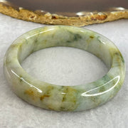 Type A Lavender with Green and Yellow Piao Hua Jadeite Bangle Internal Diameter 54.0mm 74.77g 15.1 by 9.6mm (External Line) - Huangs Jadeite and Jewelry Pte Ltd