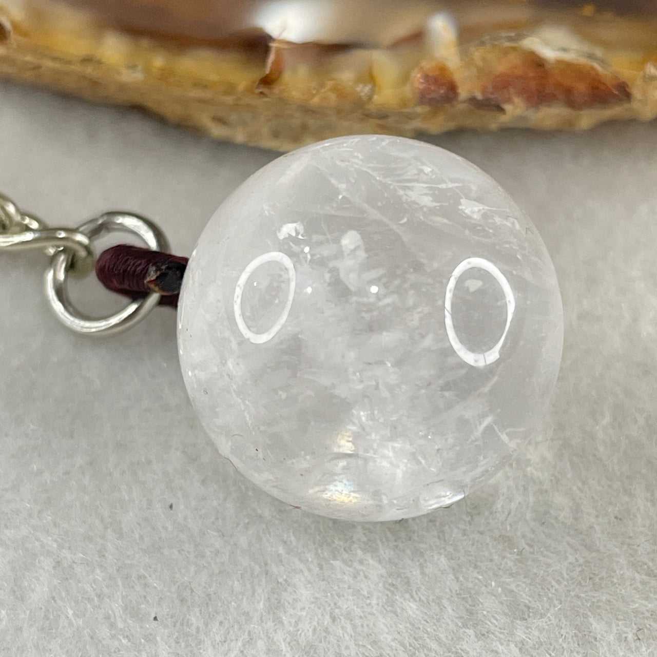 Natural Clear Quartz Mini Ball Charm 14.77g 20.3mm - Huangs Jadeite and Jewelry Pte Ltd
