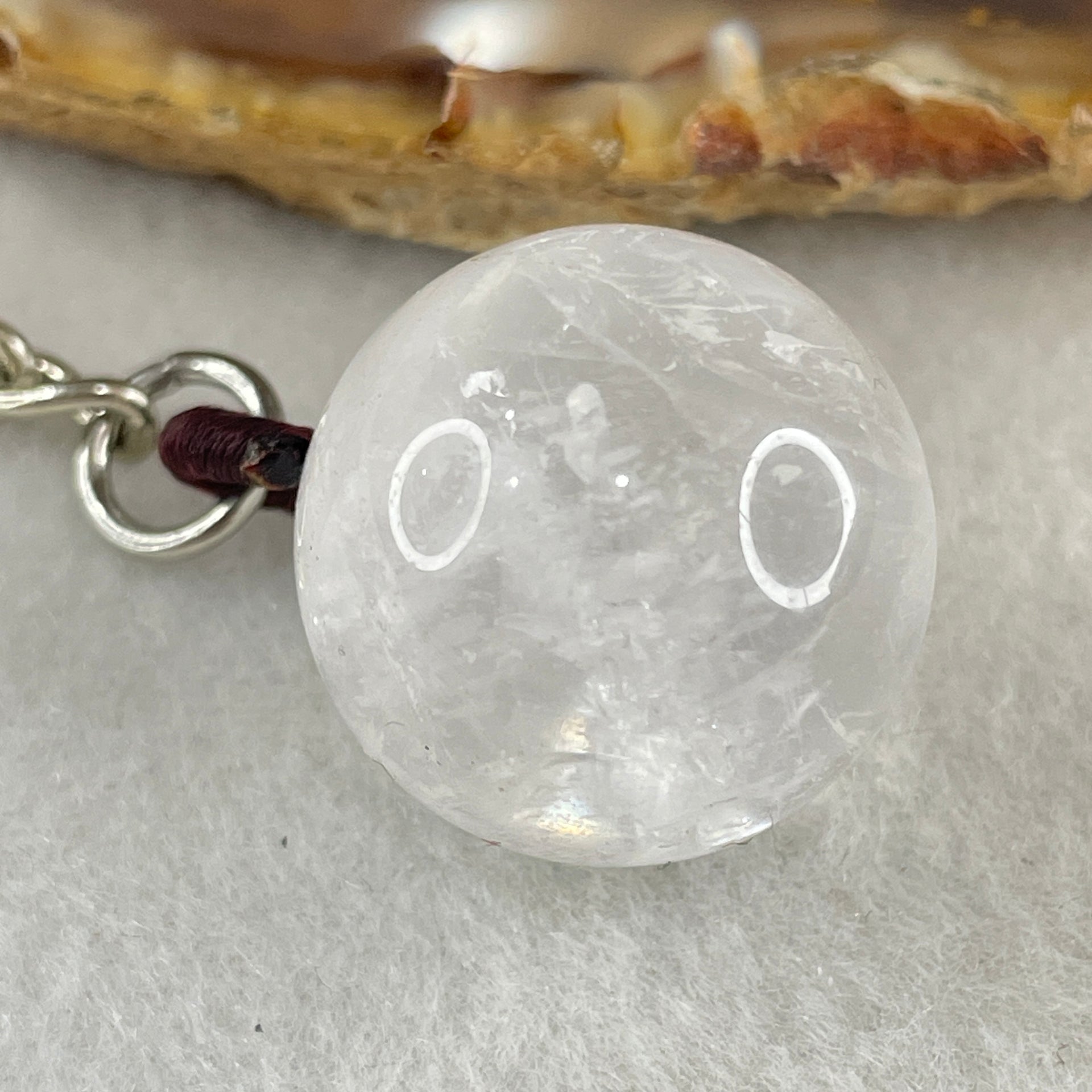 Natural Clear Quartz Mini Ball Charm 14.77g 20.3mm - Huangs Jadeite and Jewelry Pte Ltd