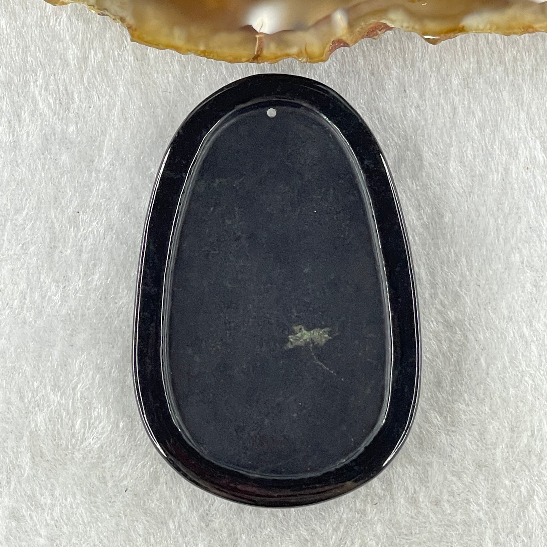 Type A Opaque to Partial Translucent Black Omphacite Jadeite Mahasthamaprapta Bodhisattva Pendant Horse Zodiac Guardian 16.73g 52.1 by 34.6 by 7.6mm - Huangs Jadeite and Jewelry Pte Ltd