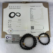 Very Very Good Grade Opaque Natural Dark Matt Black Amber Beads Jewelry Set Total Weight 42.60g Bracelet 16.5cm 10.1mm 17 Beads 13.6mm 1 Bead, Necklace 10.5mm 43 Beads 12.5mm 1 Bead - Huangs Jadeite and Jewelry Pte Ltd