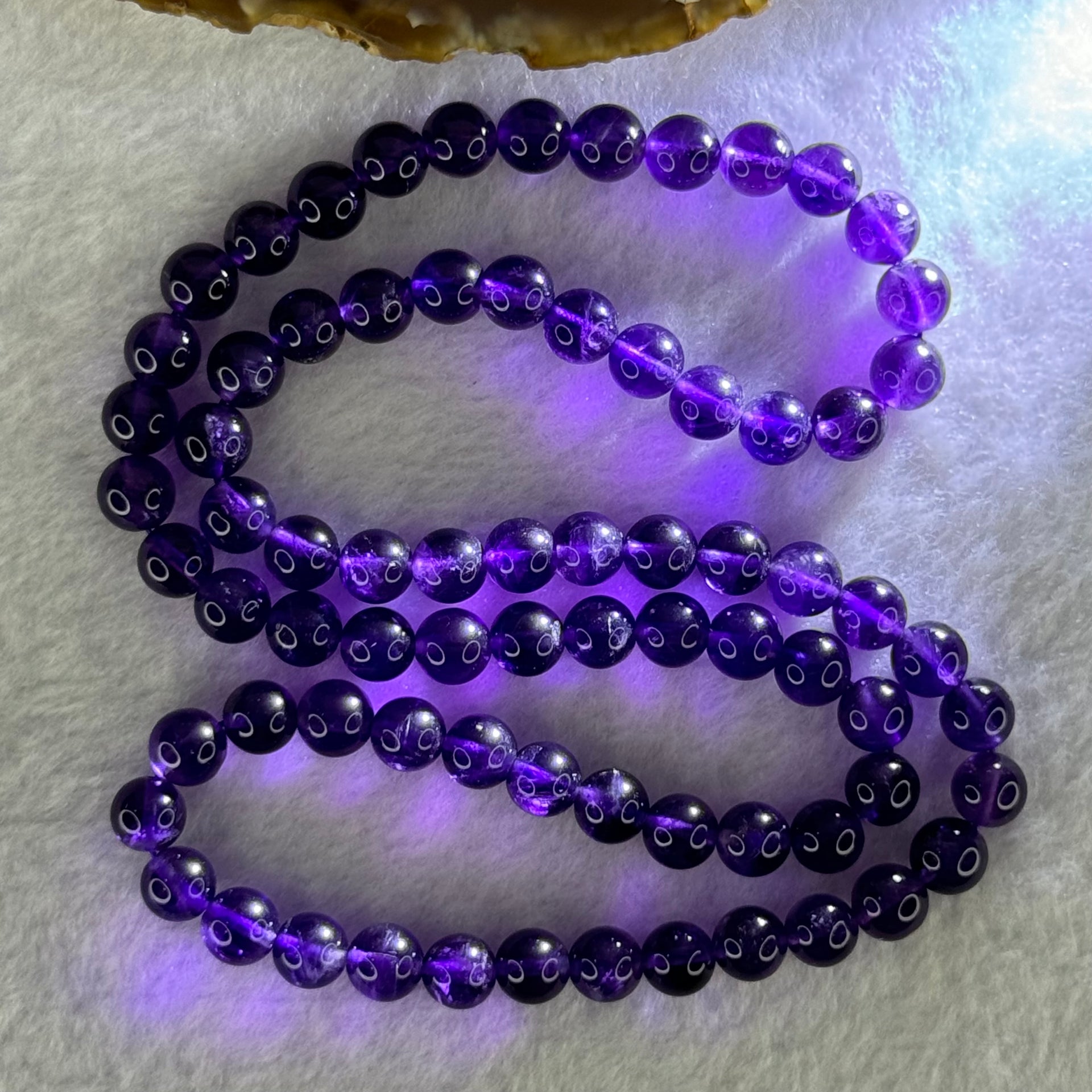 Good Grade Natural Amethyst Necklace 46.18g 53cm 7.8mm 75 Beads - Huangs Jadeite and Jewelry Pte Ltd