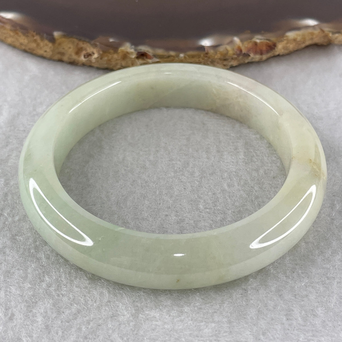 Natural Type Light Green Jadeite Bangle 58.51g Inner Diameter 55.6mm 11.8 by 9.4mm (Internal Line) - Huangs Jadeite and Jewelry Pte Ltd