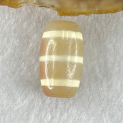 Natural Powerful Tibetan Old Oily Agate 3-Lines Dzi Bead Heavenly Master (Tian Zhu) 三行天诛 3.01g 18.3 by 10.4mm - Huangs Jadeite and Jewelry Pte Ltd