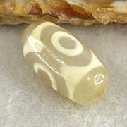 Natural Powerful Tibetan Old Oily Agate 3 Eyes Dzi Bead Heavenly Master (Tian Zhu) 三眼天诛 3.14g 20.0 by 10.4mm - Huangs Jadeite and Jewelry Pte Ltd