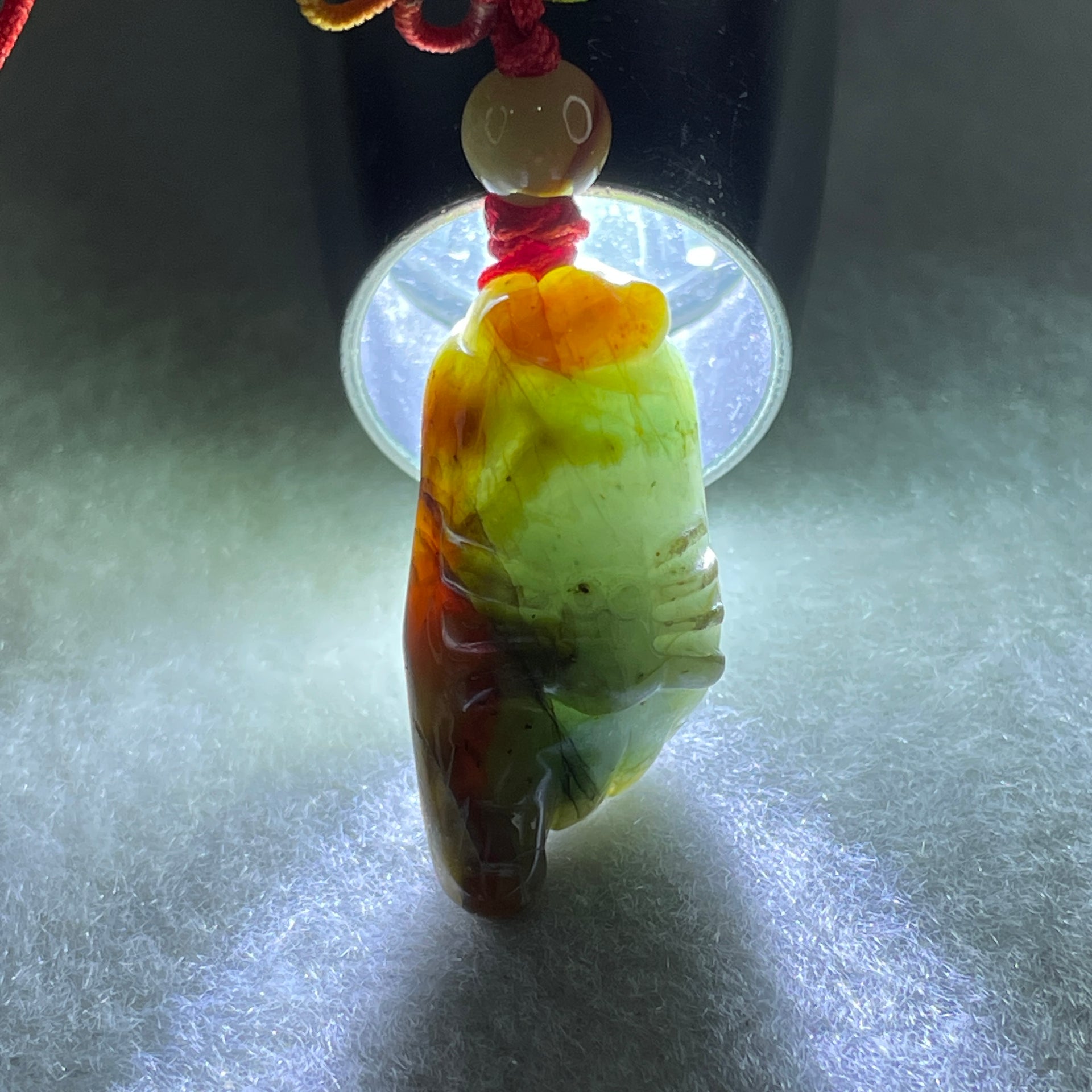 Natural Type A Brownish with Light Green Jadeite Spider on Foot Pendant 7.10g 26.8 by 13.8 by 10.0mm - Huangs Jadeite and Jewelry Pte Ltd