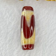 Natural Powerful Tibetan Old Oily Red Yellowish White Agate Tiger Tooth Daluo Dzi Bead Heavenly Master (Tian Zhu) 虎牙天珠 10.43g 38.4 by 13.0mm - Huangs Jadeite and Jewelry Pte Ltd