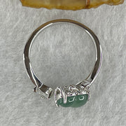 Natural Type A Icy Blueish Green Jadeite Hulu Calabash Silver Ring 1.95g 8.0 by 6.0 by 3.0mm US5.5 HK12 - Huangs Jadeite and Jewelry Pte Ltd