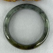 Type A Blueish Green Wuji Grey and Brown Patch Jadeite Bangle Internal Diameter 58.7mm by 73.24g 14.8 by 8.9mm (Very Slight Internal Lines and Very Slight External Roughs) - Huangs Jadeite and Jewelry Pte Ltd