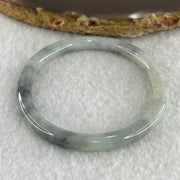 Type A Natural Green with Wuji Grey Piao Hua Jadeite Bangle 11.14g Internal Diameter 51.1mm 5.2 by 5.8mm (Close to Perfect) - Huangs Jadeite and Jewelry Pte Ltd